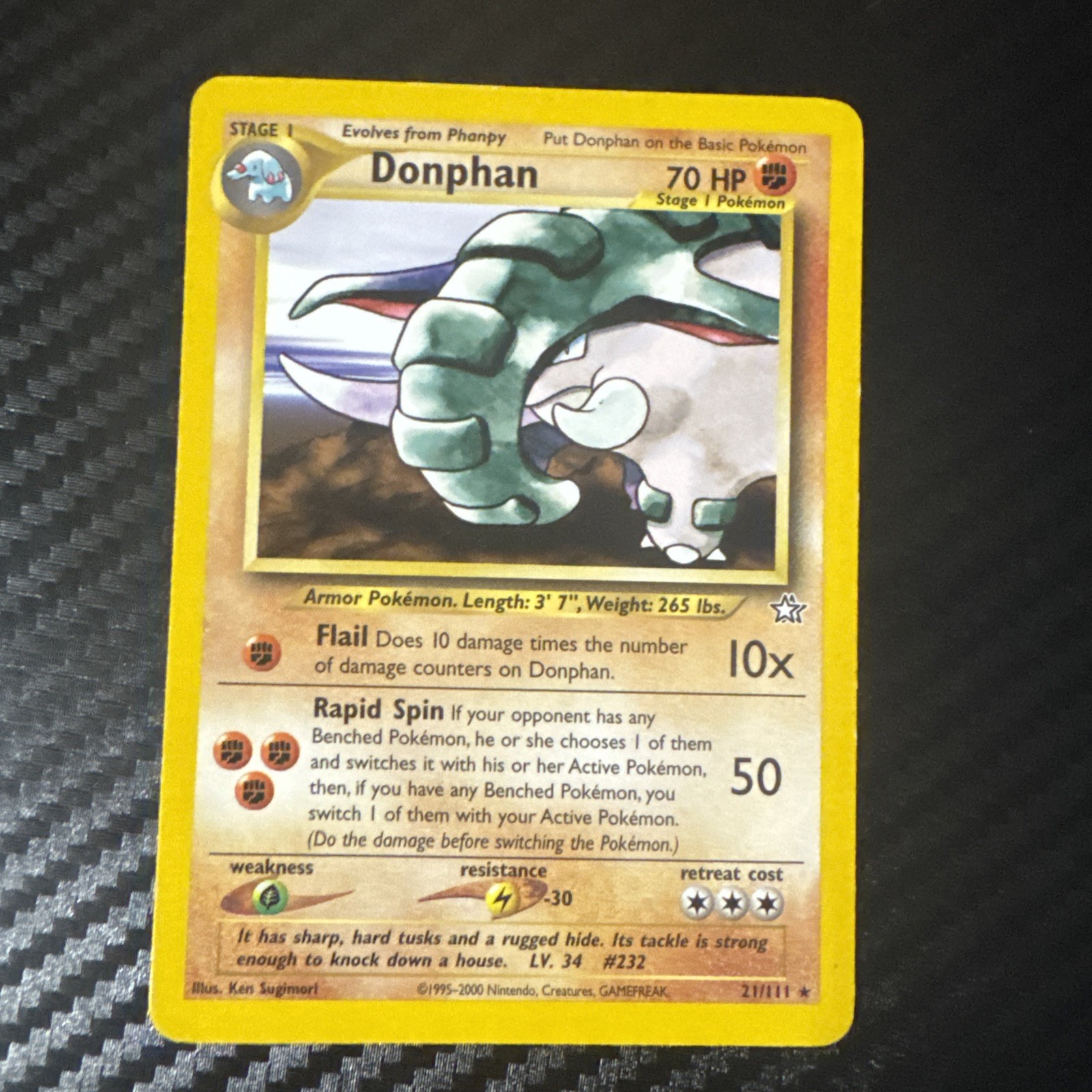 DONPHAN 21/111 RARE NEO GENESIS POKEMON UNLIMITED 