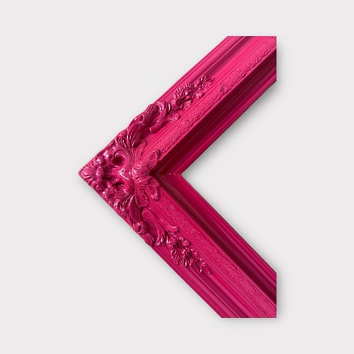 24 X 30 In Stock-Tradizionale compo XL angoli decorati telaio in legno, ROSA CALDO - Foto 1 di 12