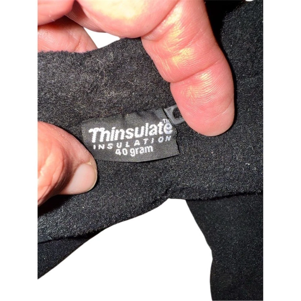 Guantes de vellón negros Yellow Rooster para hombre aislantes de invierno grandes Foto 2 de 4