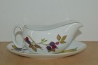 Royal Worcester Evesham Gold - Gravy Jug / Sauce Boat and Saucer (#37)