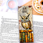 Owl Bookmark : 6x2 Laminated Gift For Book Readers And Bird Lovers