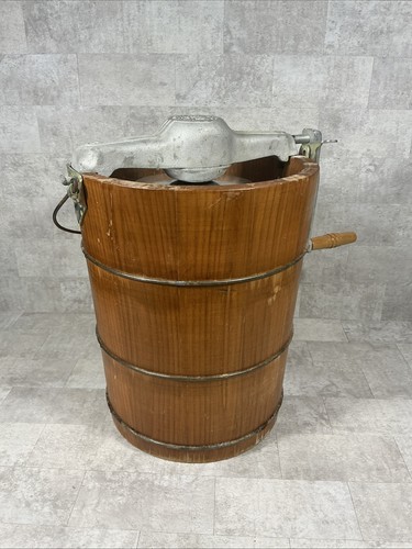 Vintage White Mountain 4 Quart Eis Gefrierschrank Maschine Handkurbel F64304 im Karton - Bild 6 von 24