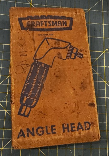 VINTAGE SEARS CRAFTSMAN TOOLS 605.18500 ANGLE HEAD DRILL ATTACHMENT W/Manual - Picture 5 of 6