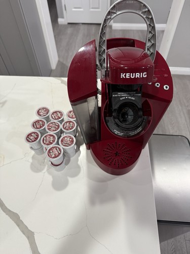 Keurig K-Classic K50 Coffee Maker Rhubarb Red and Silver Tested. With 20 K Cups - Picture 1 of 16