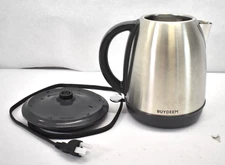 Buydeem Stainless Steel Electric Tea Kettle w Auto Shut Off & Boil w Base Stand