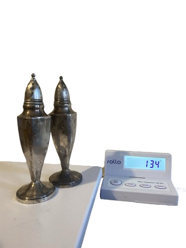 Sterling Silver Mixed Scrap Weighted Candle Holders Spoons & Shakers Lot - Bild 7 von 11