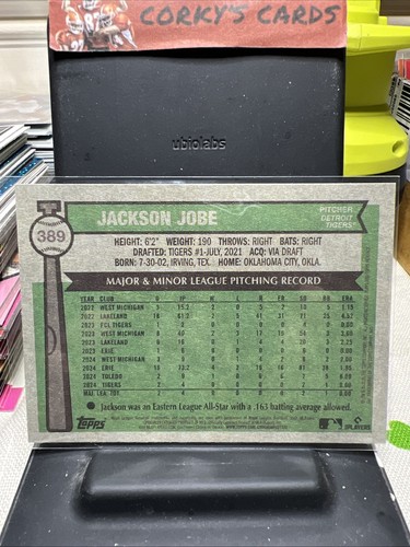 Topps Heritage Jackson Jobe (RC) 2025/200 Bicentenario #389 Tigres de Detroit - Imagen 2 de 2