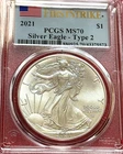 2021 Type 2 Silver Eagle PCGS MS70 White No Spots Best Price Ebay* CHRC