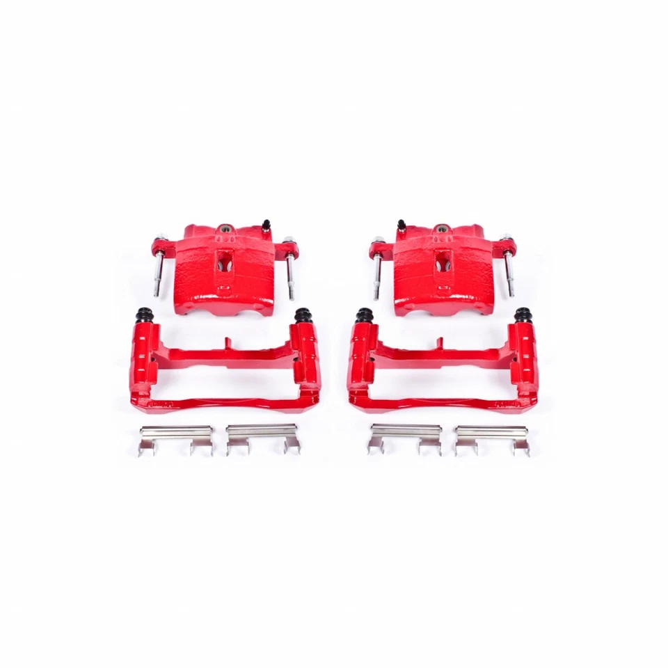 Pinzas de freno Power Stop para GMC Sierra 3500 HD 2007-2010 delanteras/traseras rojas Foto 2 de 4