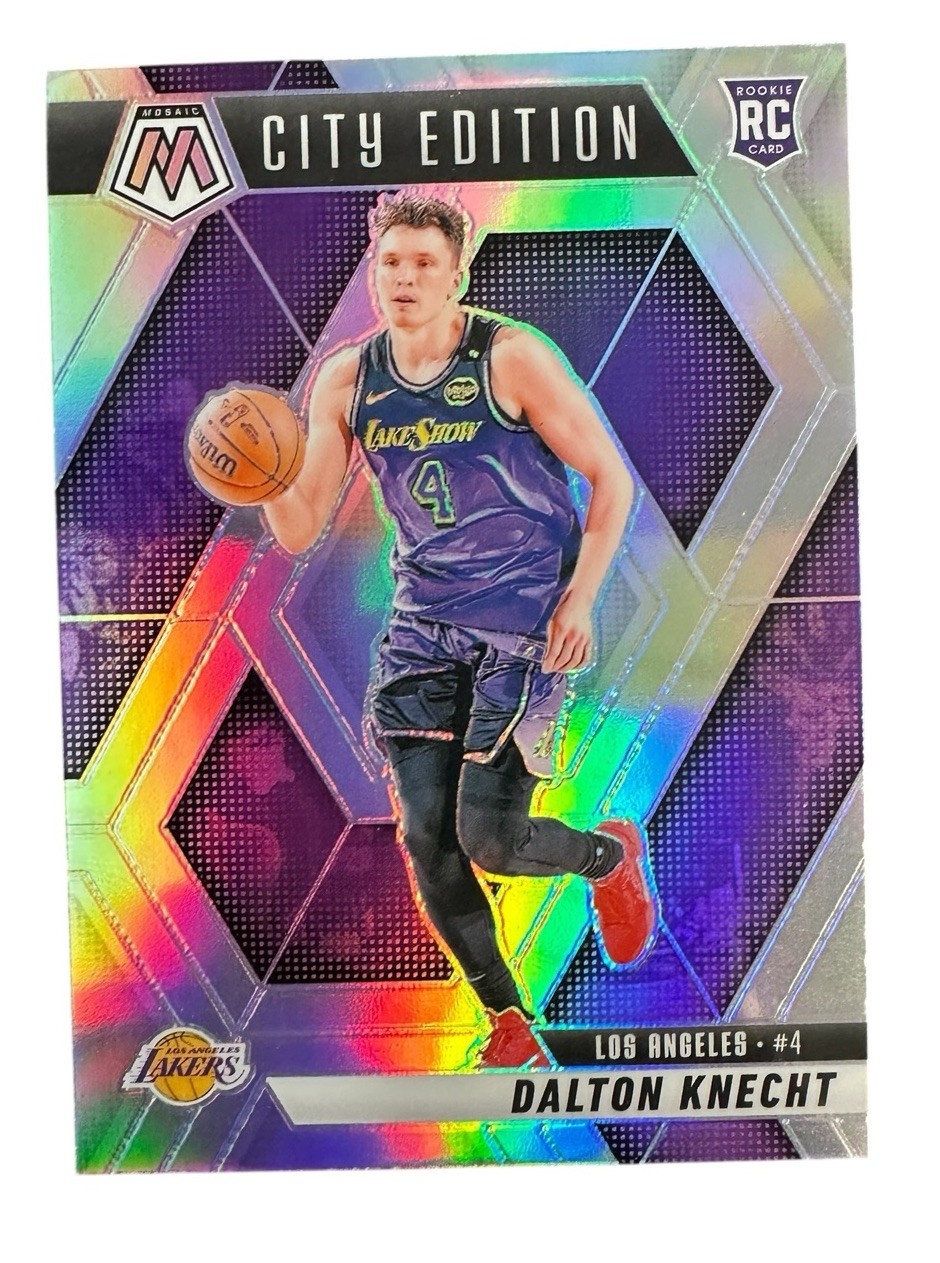 DALTON KNECHT 2024-25 MOSAIC CITY EDITION ROOKIE SILVER PRIZM RC Holo Lakers