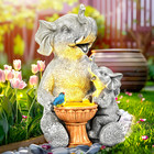 Solar Garden Decor Bird Bath Elephant Statues Outdoor, Birthday Gifts for Women,