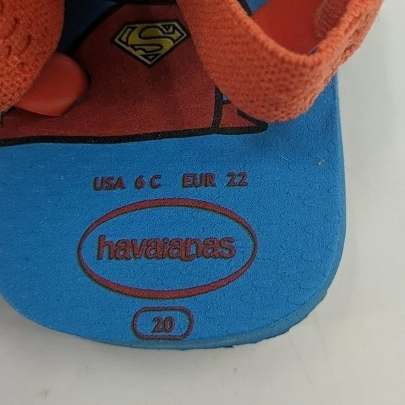 Sandalias Baby HAVAIANAS 6 Azul Rojo Superman Chanclas Foto 3 de 4