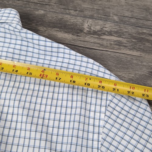 Mens Roundtree & Yorke Gold Label Dress Shirt 16/33 Large White Check Button Up - Picture 10 of 10