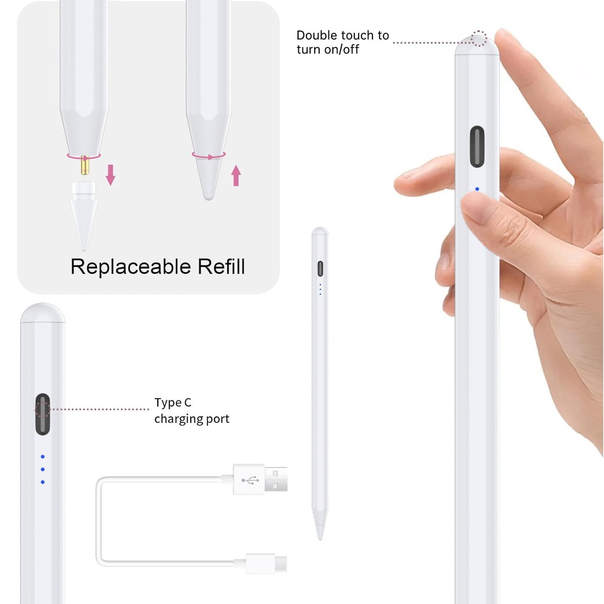 Stylus Pencil for Apple iPad Air 11/13 inch M3/M2, iPad Pro