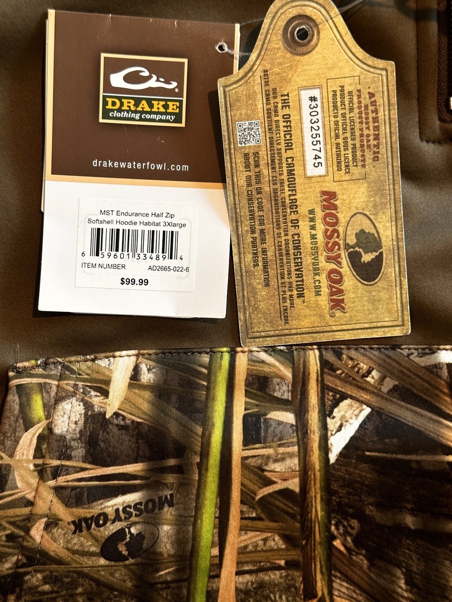 Drake Men's MST Endurance 1/2 Zip Softshell Hoodie Habitat #AD2665