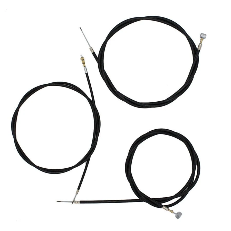 Universal Black Motorcycle Cable Set Kit Clutch Brake Throttle Harness Wires - Image 4 of 4