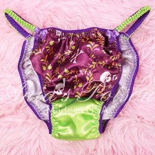 Sissy HALLOWEEN Satin Panties Men's Purple Witchy String Bikini shiny wetlook
