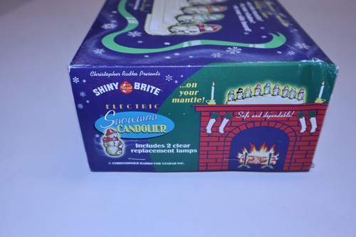 Vintage Shiny Brite by Christopher Radko Electric Snowman Candolier 9 Lamp w/Box - Picture 16 of 22