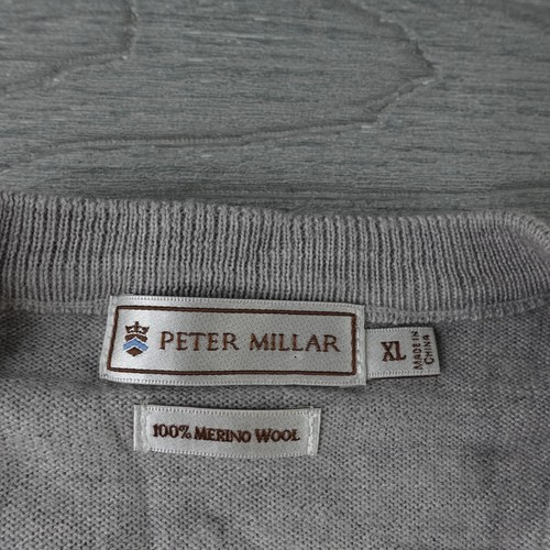 Peter Millar Pullover Herren XL grau V-Ausschnitt Pulli Langarm Freizeit Merinowolle - Bild 4 von 6