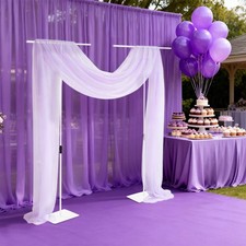 2pcs White Wedding Backdrop Stands Adjustable Stands With A Height Of 94cm-247cm