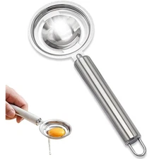 Egg Separator,Stainless Steel Egg Yolk White Separation Tool