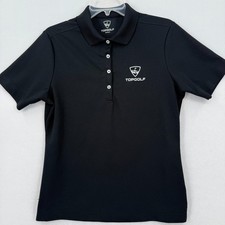Topgolf Women’s Medium Black Onyx Polo Shirt Golf Activewear Polyester TSP100/W
