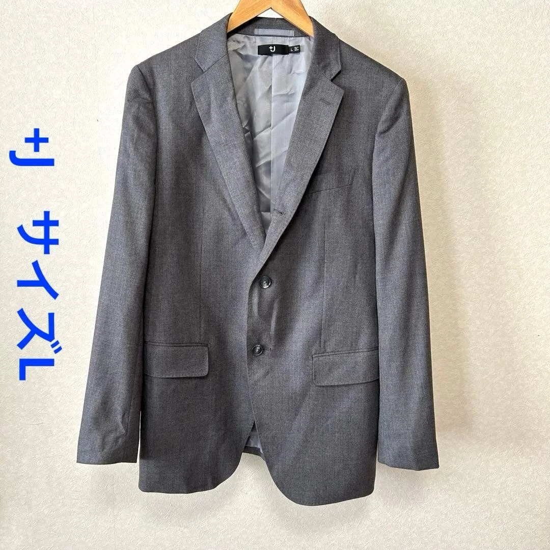Uniqlo Plus J Wool Tailored Jacket Gray 3B L Classic Retro Style