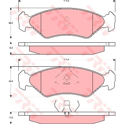 TRW GDB953 - Front Axle - Disc Brake Pad Set, 1 unit - 1 Set of 4 Pads - Picture 4 of 4