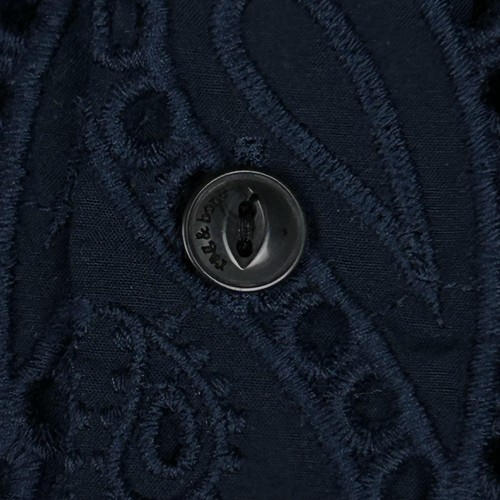 Rag & Bone Shirt Mens Medium Blue Salute Paisley Bandana Vivian Embroidered NWT - Picture 6 of 16