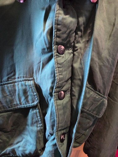 Fenn Wright & Manson 100% Seide Bomberjacke Knopf Grün Vintage Herren (L) - Bild 4 von 18