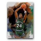 Mark Aguirre Art Card Limited 7/50 Edward Vela Signed (Dallas Mavericks)