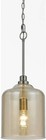 AF Lighting Vision 1-Light Pendant with Glass Shade, Soft Champagne