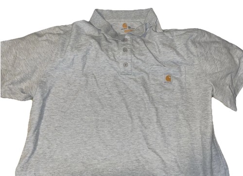 Carhartt Grey Force Cotton Delmont Pocket Polo Herren XXL