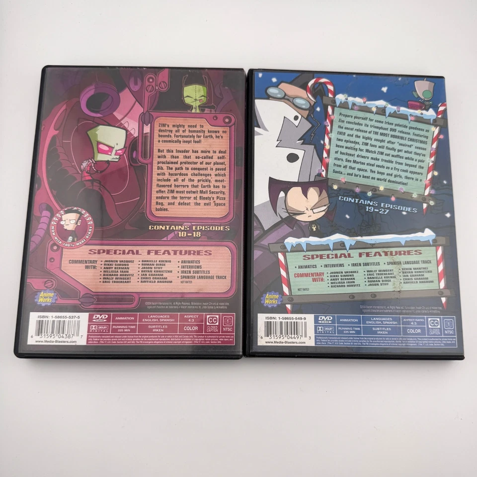 Invader Zim DVD Lot Vol. 2 and 3 Discs 3-6 Christmas Vintage Nickelodeon 2004 - Image 2 of 4