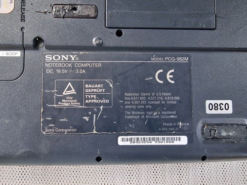 Vtg Sony Vaio PCG-FX203 Model PCG-982M Pentium III Floppy Laptop For Parts - Picture 12 of 19