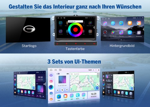 DAB+ 9" IPS Carplay Android 14 Autoradio Navi Für VW GOLF 5 6 POLO Passat Touran - Bild 15 von 23