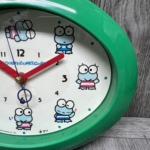 Vintage 1993 Sanrio Keroppi Kegokegokegori Korean Clock Oval w/ Alarm Tested HTF - Picture 4 of 24