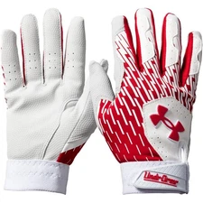 Medium White Red Sport Activity Gloves With Breathable Fabric And Grip