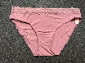 Lot 5 Victoria's Secret sz M Stretch Logo Cotton  Bikini Panty Bundle Pack Lace