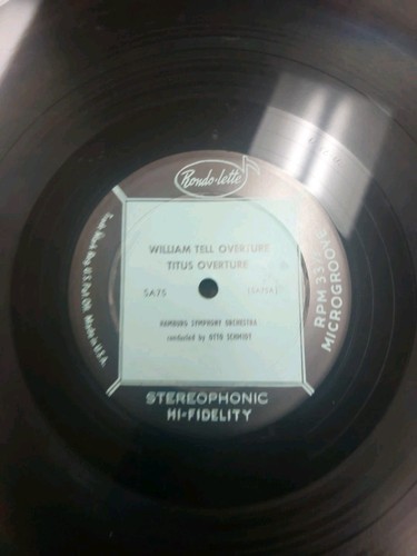 William Tell Overture Hamburg Symphony Orchestra Otto Schmidt Sa-75 LP RPM-33 - Picture 4 of 6