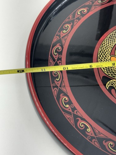 Lacquerware Decorative Tray With Intertwined Figures Comes With Stand 11 3/4” - Picture 11 of 12