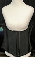 Black Latex Waist Trainer / Corset / Shapewear   XX-Large   Hook  Eye Closure