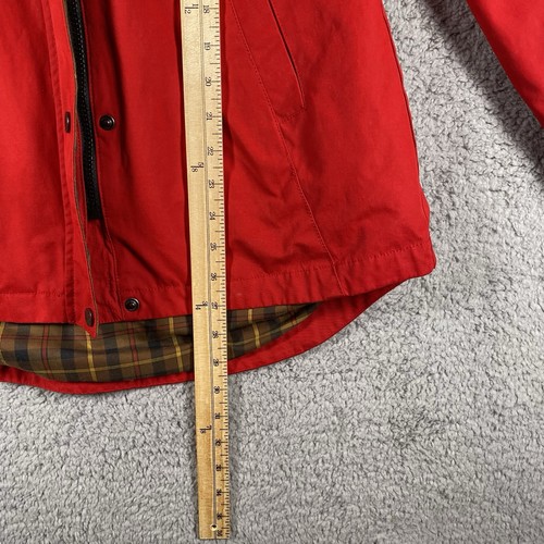 Pendleton Rain Jacket Plaid Lining Red Hooded Pockets Waterproof Women’s Size XS - Picture 15 of 15