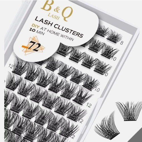 B&Q Wimperncluster B12 gemischt (D-8-16) D Curl DIY Wimpernverlängerung 72 Stück Neu im Karton - Bild 2 von 7