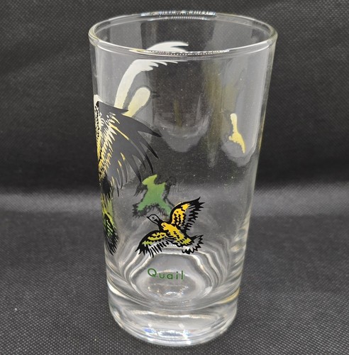 Set of Four Hazel Atlas Game Bird Glasses Tumblers 5" Duck Pheasant Geese Quail - Picture 5 of 9