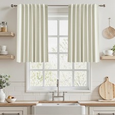 UHITECH Short Linen Curtains 36 Inches Long for Living Room 2 Panels Thermal ...