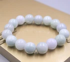 Natural A Grade White Jade Bead Bracelets 13mm Round Ball Women Jadeite Bracelet
