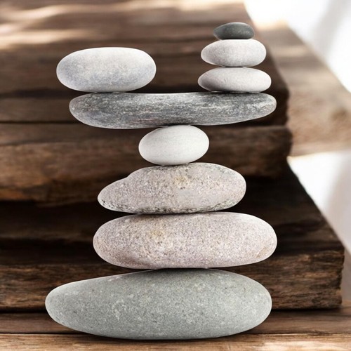 Resin 9 Stone Cairn Sculpture – 30.5cm x 23.5cm x 9cm | Zen Garden Rock Stack - Picture 6 of 7