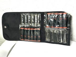 Snap On Tool SGMINI12 ORANGE 12 Piece Soft Grip Mini Screwdriver & Pick Set