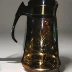 Vintage Pyrex 12 Cup Gold Floral Carafe Candle Warmer 4712-1 Box
